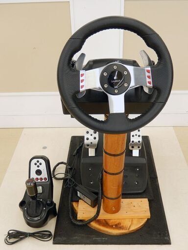 札幌市清田区発！ Logitech ロジテック G27 Racing Wheel ステアリングホイール ハンドルコントローラー PS3対応 自作スタンド付き