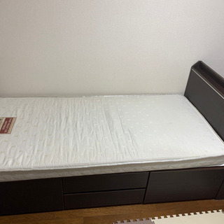 【ネット決済】収納付きベッド　ニトリ　マットレス付き　シングルベッド