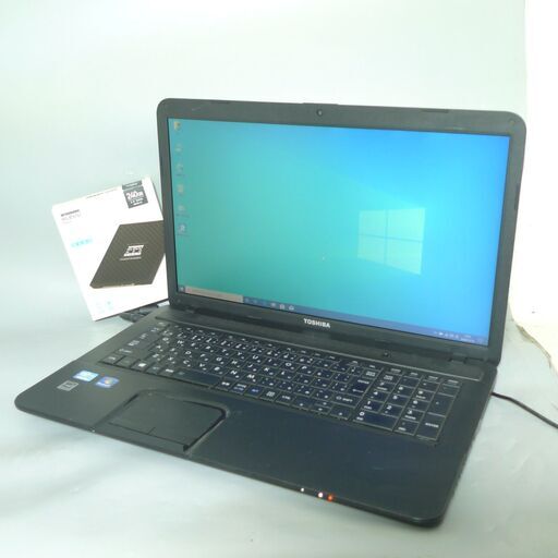 送料無料 新品SSD240GB 1台限定 ノートPC 中古良品 17.3型 Toshiba B372/F 第3世代Core i5 8GB DVDRW 無線 カメラ Windows10 Office ブラック