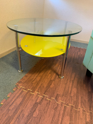 ガラス二段テーブル