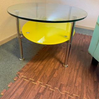 ガラス二段テーブル