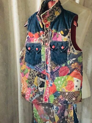 MUCHACHAムチャチャ 中綿ベスト＆ブーツカットパンツ コーデュロイ 
