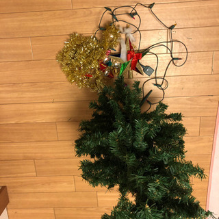 90センチ　クリスマスツリー　飾り、ライト付き