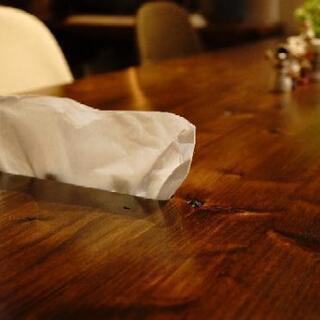 檜ダイニングアイアン脚（天板からティッシュが出せます）