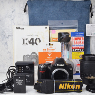 カメラ 初心者向け○Wi-Fi転送○望遠レンズ○ニコン D40 1ヶ月動作