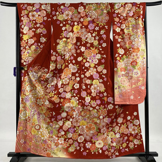 振袖 美品 名品 牡丹 桜 金彩 ラメ 赤 袷 振袖 美品 名品 牡丹 桜 金彩 ラメ 赤 袷