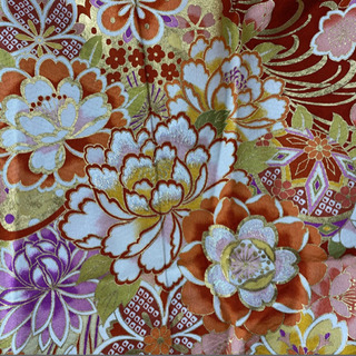 振袖 美品 名品 牡丹 桜 金彩 ラメ 赤 袷