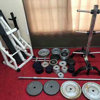 「174kg」ダンベル&ダンベルラック&ベンチプレス