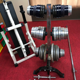 「174kg」ダンベル&ダンベルラック&ベンチプレス