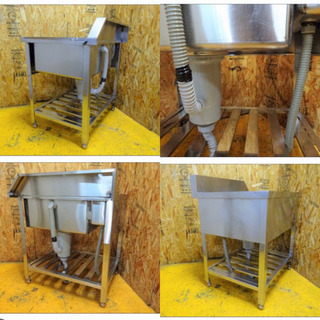 132-0)業務用 ステンレス ダスト付き ソイルド 1槽シンク