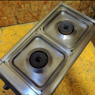 134-0)マルゼン 業務用 卓上 2口ガスコンロ ニュー飯城 M-822DC 都市