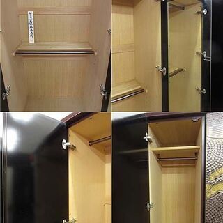 ss0960　札幌近郊限定　鎌倉円心彫　和洋婚礼箪笥　佐藤昌月作　鎌倉彫　金粉入松竹梅霞　高級　桐箪笥　和箪笥　洋箪笥　婚礼タンス　漆　伝統工芸品　たんす　ハンガー掛け　ワードローブ　彫刻　着物収納　鏡付き