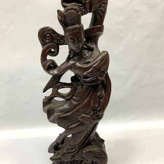 木彫り 踊り子像 高さ61cm 重量5.5㎏ 天女 女人像 美術...