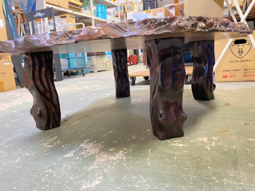 座卓テーブル 玉杢 こぶ 花梨 一枚板 無垢 輪切 花台 天然木