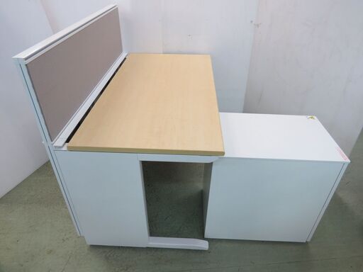 山口) 下松市より 平机仕切りパネルワゴン付き BIZGP12H（オフィス家具  