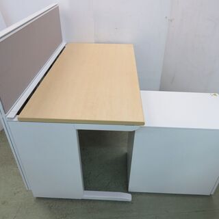 山口) 下松市より 平机仕切りパネルワゴン付き　BIZGP12H（オフィス家具専門店）