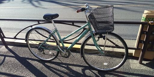 ★安心の自転車店リビルド/リユース自転車・27インチ・ブリジストン・アルミフレーム・シティサイクル・6段・グリーン
