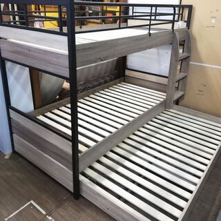 美品　現行販売品　三段ベッド　二段ベッド　 ガイア-GAIA【耐荷重500kg】親子ベッド スライド ロータイプ