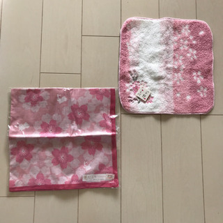 ハンカチ２枚セット　新品未使用　ピンク　桜