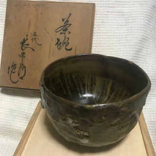 薩摩 長太郎焼  梅華皮高台抹茶碗