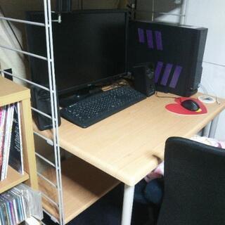 【ネット決済】パソコンデスク、棚、椅子