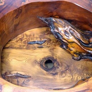 山口) 下松市より 屋久杉 応接3点セット 無垢 希少 【配送可】　BIZGP16H