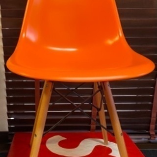 【ネット決済】イームズ風 チェア オレンジ 椅子