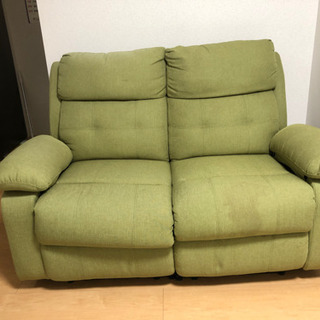 ニトリ 緑 リクライニングソファ　