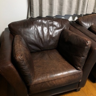 イギリス家具　70B購入商品　レザーソファー2点セット