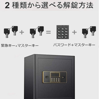 【未開封新品、大阪市内送料無料】大型金庫 電子金庫　43L 2020年最新 テンキー式 日本語説明書専用鍵2本 床に固定 壁付け