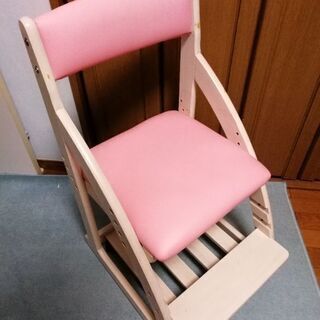 学習椅子 白／ピンク