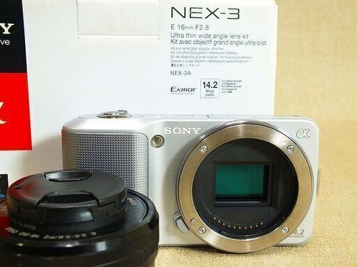 【苫小牧バナナ】ソニー/SONY ミラーレス デジタル一眼 α NEX-3 ダブルレンズキット ブラック 16-50mm SELP1650 付属 バッテリー予備あり♪