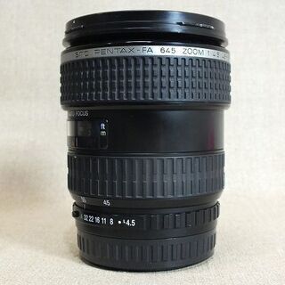 【苫小牧バナナ】ペンタックス smc PENTAX-FA 645 45-85mm F4.5 一眼カメラ用 標準ズームレンズ 美品 動作良好 レンズフード付き♪ 苫小牧バナナ】ペンタックス smc PENTAX-FA 645 45-85mm F4.5