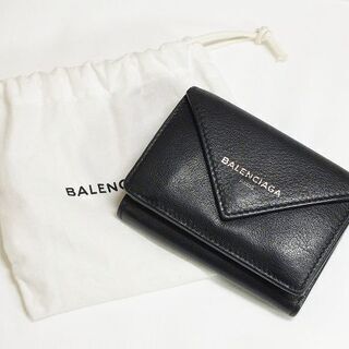 【苫小牧バナナ】質屋鑑定☆良品 BALENCIAGA ペーパー ミニウォレット 391446　グレー 三つ折り財布 バレンシアガ 綺麗オススメ♪ 苫小牧バナナ】質屋鑑定☆良品 BALENCIAGA ペーパー ミニウォレット