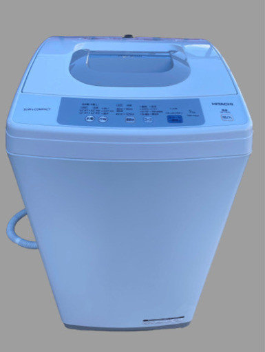 2017年製 日立 全自動洗濯機 5kg 風脱水 ピュアホワイト NW-H53 W(1219k)