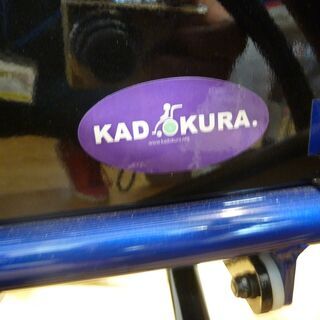 スポーツ車椅子☆カドクラ☆青☆座面サイズ幅355㎜×奥行き360㎜×座面までの高さ480㎜☆春日井近隣配達、設置可能