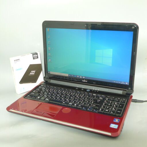 送料無料 新品SSD240GB 1台限定 ノートPC 中古良品 15.6型 富士通 AH55/D 第2世代Core i5 4GB DVDマルチ 無線LAN テンキー Windows10 Office