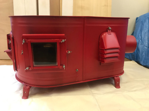 薪ストーブ カラータマゴ型3面窓付薪ストーブ”FIRE SIDE”小3号