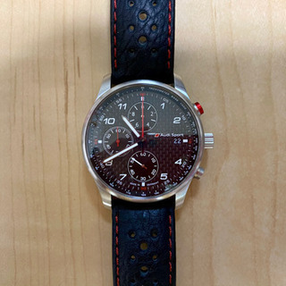 [美品]アウディスポーツ アウディコレクション クロノグラフ カーボン 腕時計 10気圧 シチズン製6 S 10電池式ムーブメント 3101700200 美品]アウディスポーツ アウディコレクション クロノグラフ カーボン