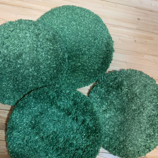 ニトリ　円形チェアパッド　緑　4枚セット
