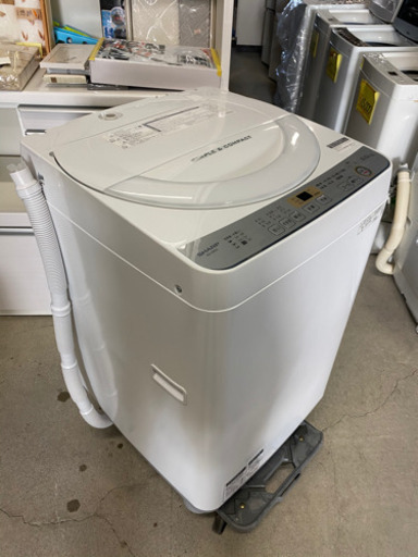 激安6.0kg洗い！SHARP 全自動電気洗濯機 ES-GE6C-W 2019年製 配送可能です！