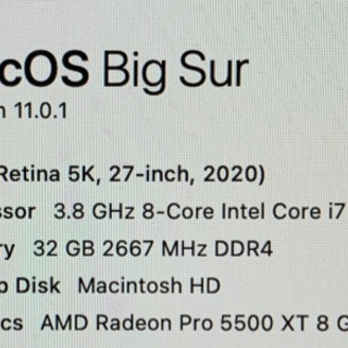 iMac 27インチ　2020