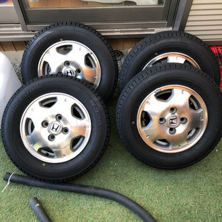 値下げ 145R12 バモス 純正ホイール スタッドレス 4本セ...