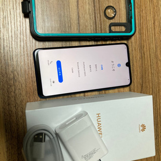 ファーウェイ P30Lite 64GBピーコックブルー SIMフリー 中古品 充電器