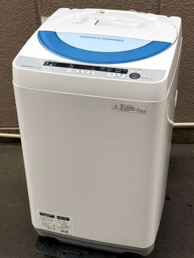 ㉖【6ヶ月保証付】シャープ 5.5kg 全自動洗濯機 ES-GE55P 簡易乾燥機能付【PayPay使えます】