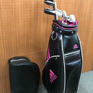 【12/31値下げしました！】【初心者・レディース】ゴルフバック（adidas）、ゴルフクラブ10本セット（マルマン FIGARO）、ボール・ティー・カウンターのおまけ付き！すぐに始められます！