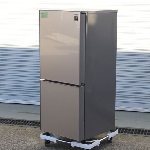 T018) SHARP 冷蔵庫 2ドア冷蔵庫 ガラスドア SJ-GD14D-C 2018年製 プラズマクラスター 137L つけかえどっちもドア シャープ