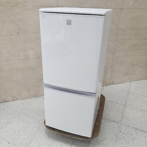 ■配送・設置可■2017年製 SHARP シャープ 137L 2ドア ノンフロン冷凍冷蔵庫 つけかけどっちもドア SJ-14E4-KW
