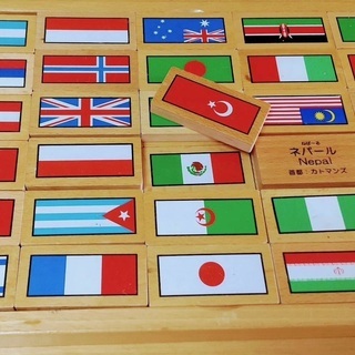世界の国旗 60ヶ国 木製ブロック 知育玩具 