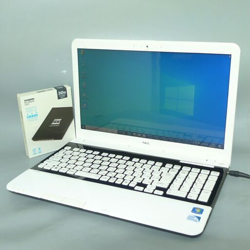送料無料 新品SSD240GB 希少 早い者勝ち ノートPC 中古良品 15.6型 NEC LS150HS6W Pentium 4GB DVDマルチ 無線 カメラ Windows10 office